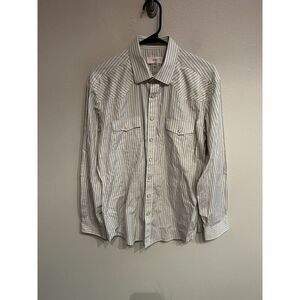Rye 51 Mens Medium Pearl Snap Long Sleeve Shirt Western Blue White